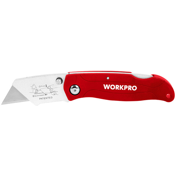 Нож WorkPro cкладной+10 лезвий WP211002