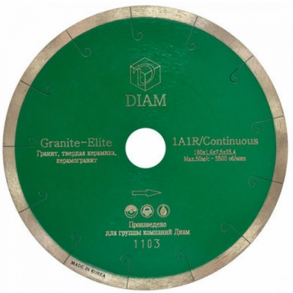 Диск алмазный Diam Extra Line Ceramics-Elite 1A1R 180*1.6*7.0*25.4 000546