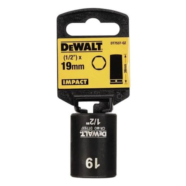 Головка торцевая ударная DeWalt 19мм,1/2' DT7537-QZ