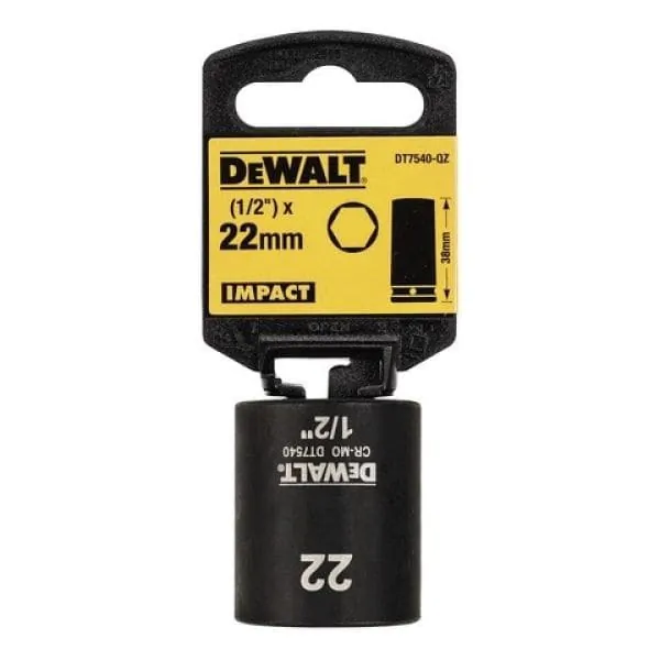 Головка торцевая ударная DeWalt 22мм,1/2' DT7540-QZ