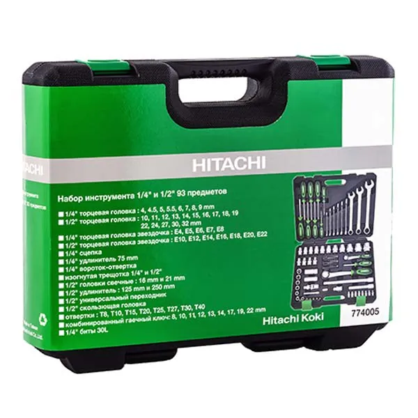 Набор инструмента Hitachi 1/4" и 1/2" 93 пр. 774005