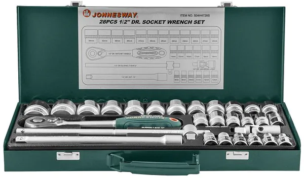 Набор торцевых головок Jonnesway 28 предметов S04H4728S 047534