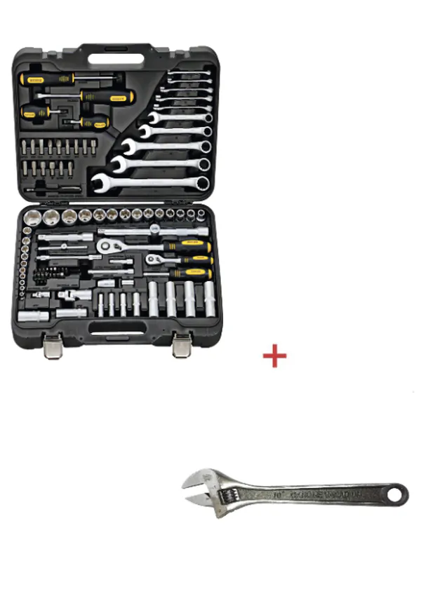 Набор инструмента Berger 95 пр. + ключ разводной 250мм №29 BG-3029 BG-1168