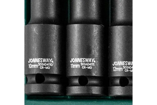 Набор головок торцевых ударных глубоких Jonnesway 1/2"DR 10-24мм 11 пр S03AD4111S 47193