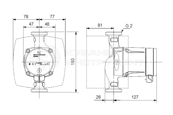 Насос циркуляционный Grundfos Alpha2 L 32-40 98286501