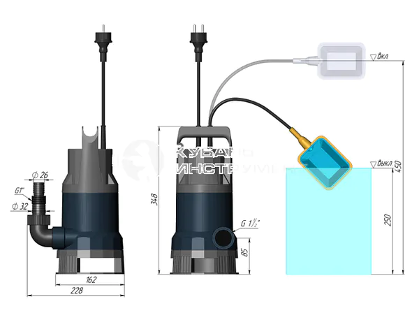 Насос дренажный Unipump Vort 1101 PW 45525