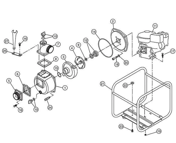 Мотопомпа бензиновая Koshin STH-100X o/s Honda