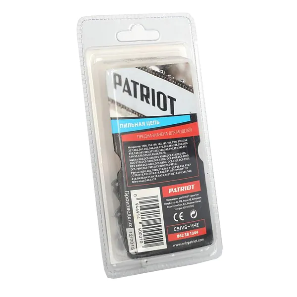 Цепь пильная Patriot 91VS-44E 3/8" 1.3мм 44 звена 862381344