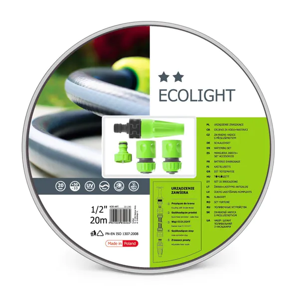 Набор для полива Cellfast Ecolight шланг 1/2 20м+комплект соединителей 10-190