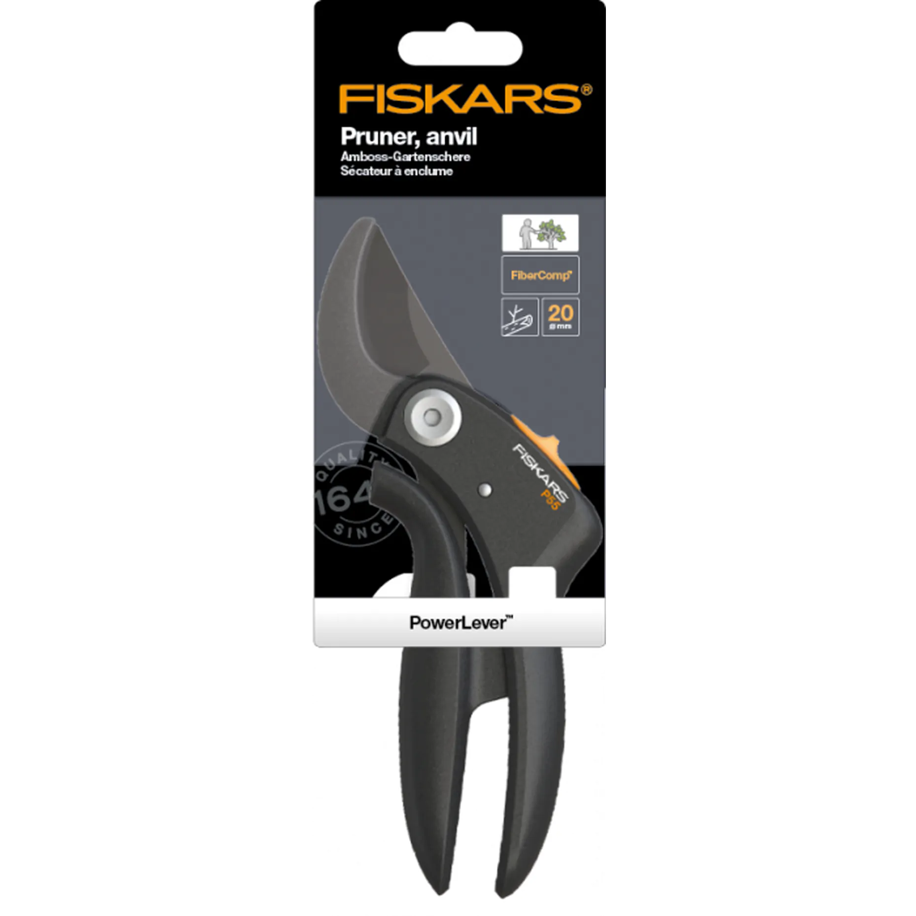 Секатор Fiskars PowerLever плоскостной P55 1026919