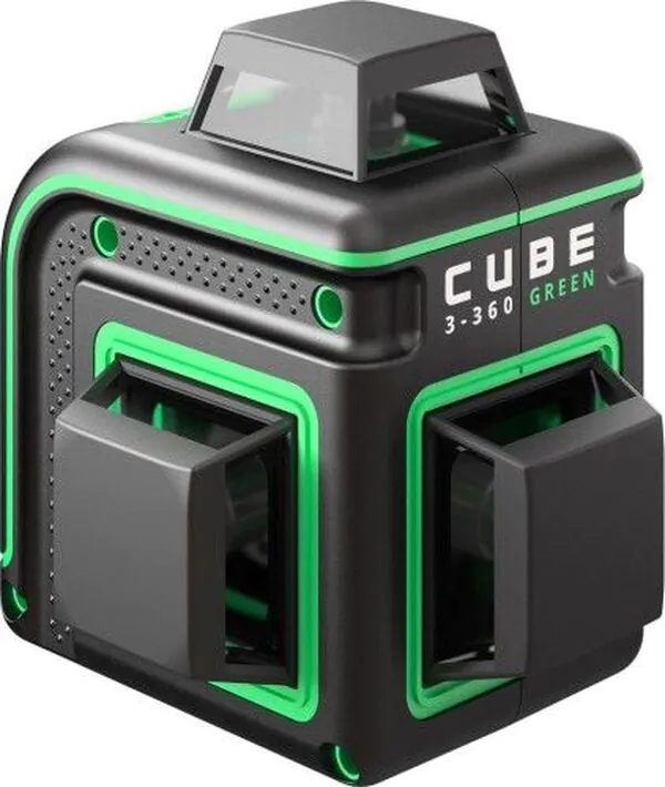 Нивелир лазерный ADA CUBE 3-360 GREEN Basic Edition+Штатив-штанга элевационный ADA SILVER PLUS в комплекте с треногой (3,6 м) А00679