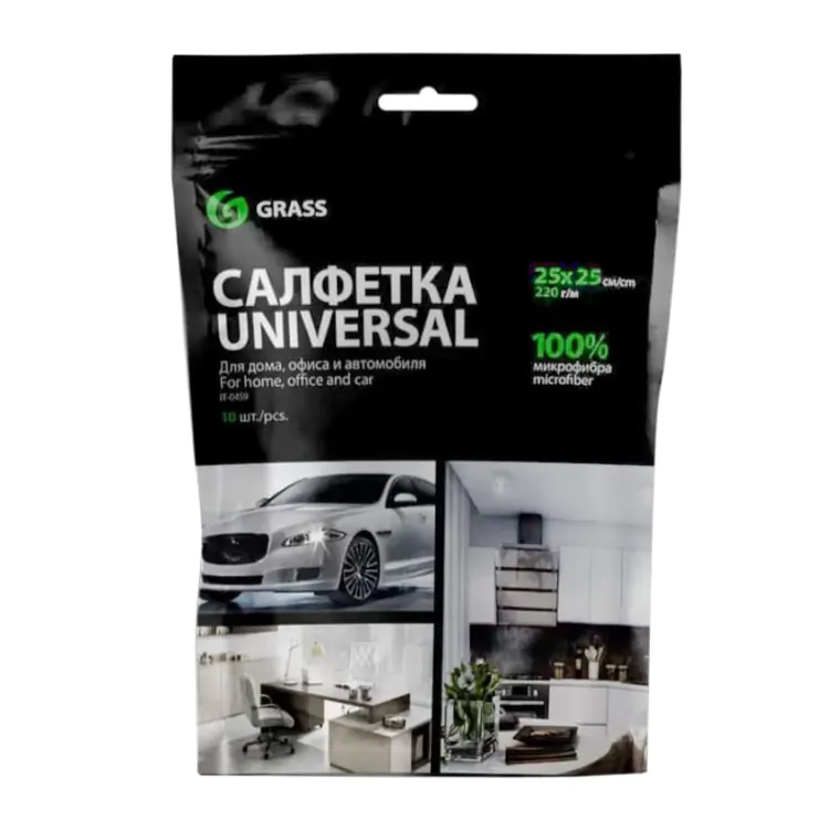 Салфетка микрофибра Grass 220г/м 25*25см (10шт) IT-0459