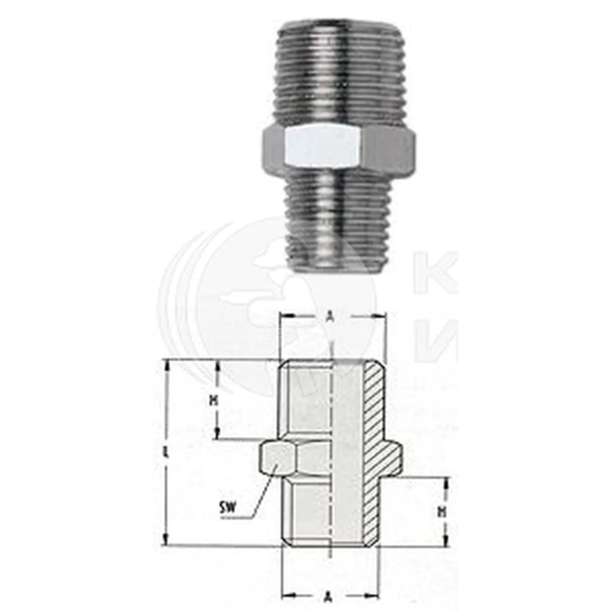 Переходник GAV 1222/5 290/7 М1/4*М1/2" 12019