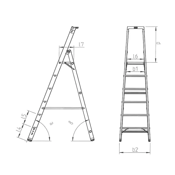 Стремянка алюминиевая Krause Safety 7 ступеней (с полкой) 126351 (128973)