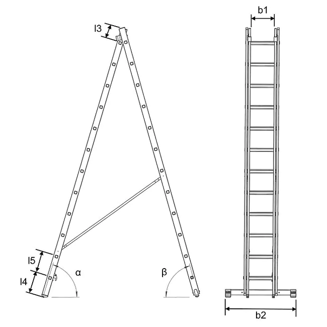 Лестница двухсекционная Krause Corda 2*8 010285