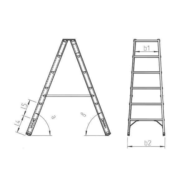 Стремянка алюминиевая двухсторонняя Krause Dopplo Monto 2*4 (черная) 120335