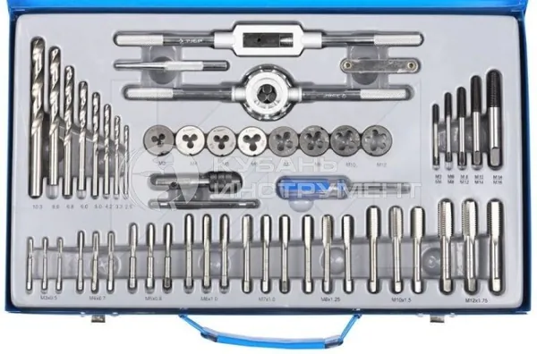 Набор метчиков и плашек Зубр Эксперт 52 предм 28130-H52