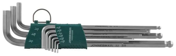 Набор ключей шестигранных Jonnesway длинных 1/16"-3/8" с шаром 9шт H06SA209S