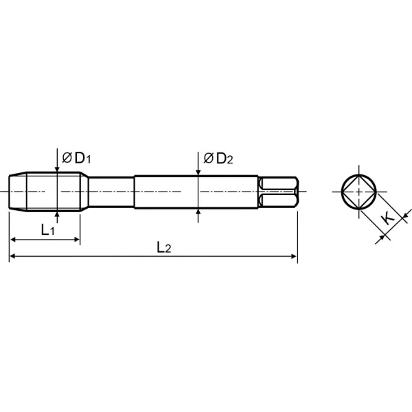 Метчик Thorvik T-Combo М3*05 HSS-G 2шт MT305S2 52811