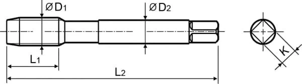 Метчик Thorvik T-Combo М14*15 HSS-G 2шт MT1415S2 52825