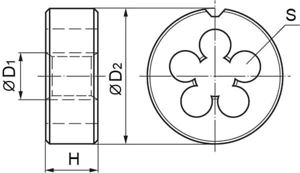 Плашка Thorvik D-Drive М6*1,0 HSS Ф25*9мм MDG61 52862