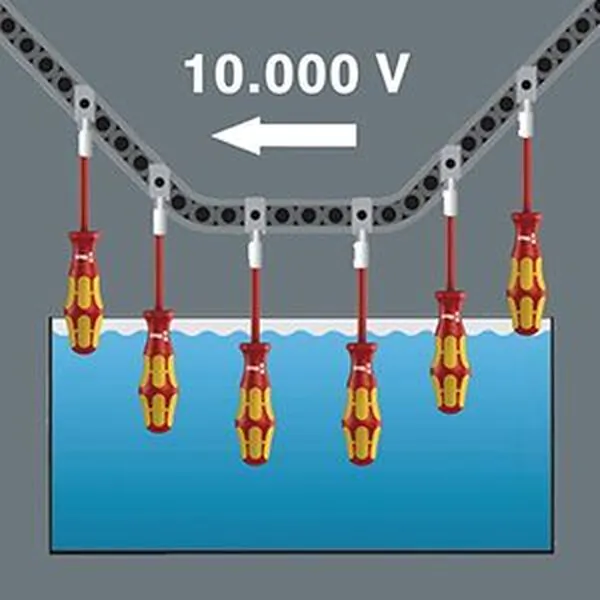 Отвертка диэлектрическая Wera PlusMinus PZ/S2*100мм зауженный стержень WE-006466