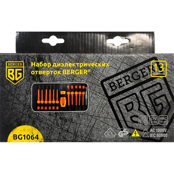 Набор отверток диэлектрических Berger 13 предм BG1064