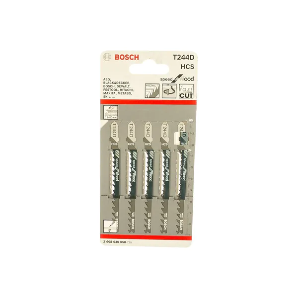 Пилки для лобзика Bosch Т244D HCS (5шт) 2608630058