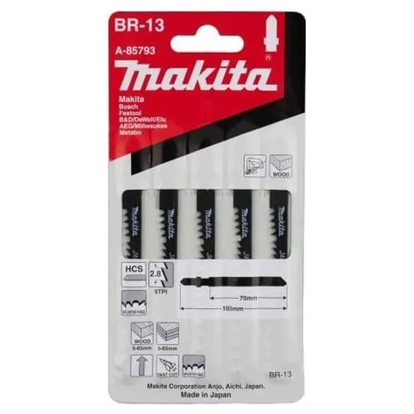 Пилки для лобзика по дереву Makita BR-13 64мм A-85793