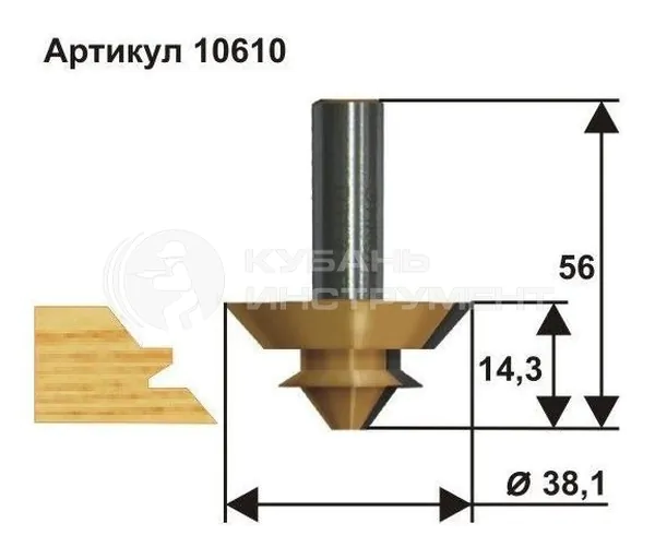 Фреза комбинированная универсальная Энкор 38,1*14,3мм хв.12мм (10610) 46500