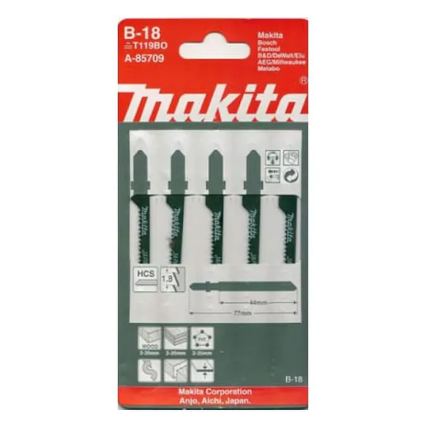 Пилки для лобзика по дереву Makita B-18 45мм А-85709