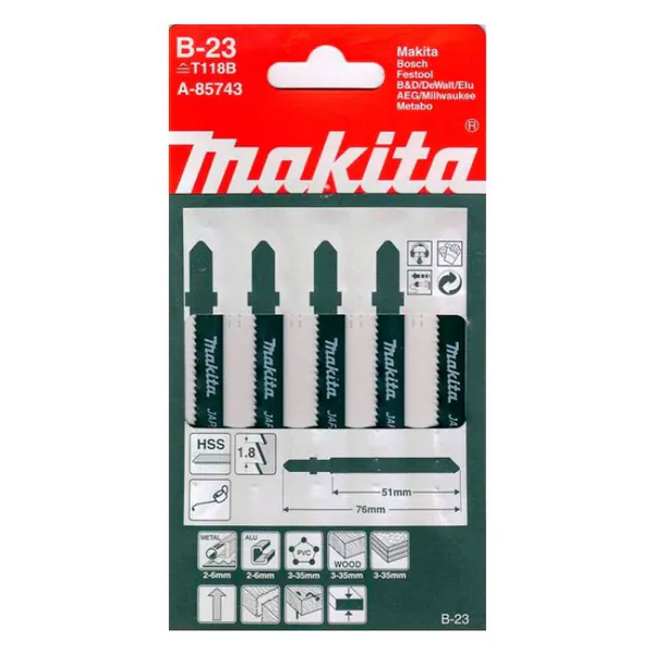 Полотно для сабельной пилы Makita 50мм А-85743