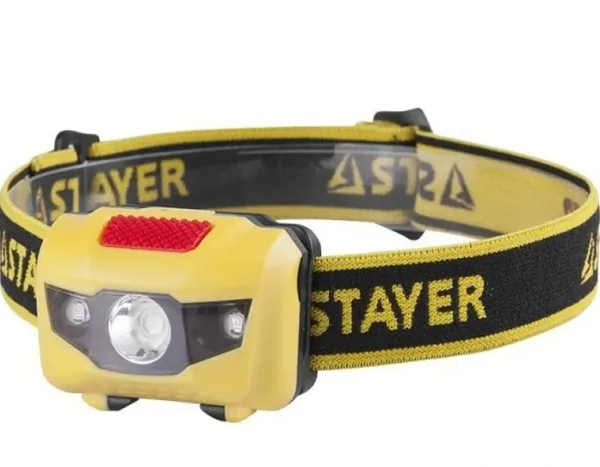 Фонарь налобный Stayer Master 1Вт 80Лм +2LED 4 режима 3AAA 56568