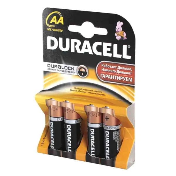 Батарейка Duracell LR6 4BL Basic (80/240) 01-00006107