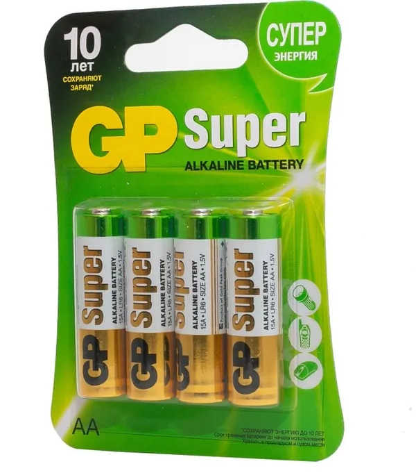 Батарейка GP LR6 4BL Super Alkaline 15A3/1-2CR2 2722