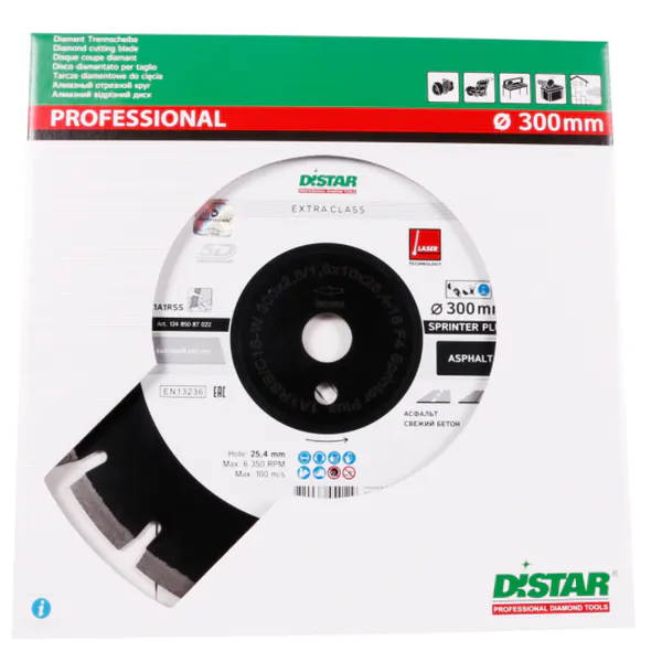 Диск алмазный Distar Sprinter Plus 1A1RSS/CIS-W 300*2,8/1,8*10*25,4-18 F4 12485087022