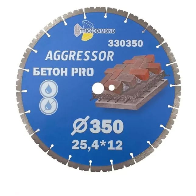 Диск алмазный Trio Diamond Aggressor Segment Pro 350*13*25,4/12мм 330350