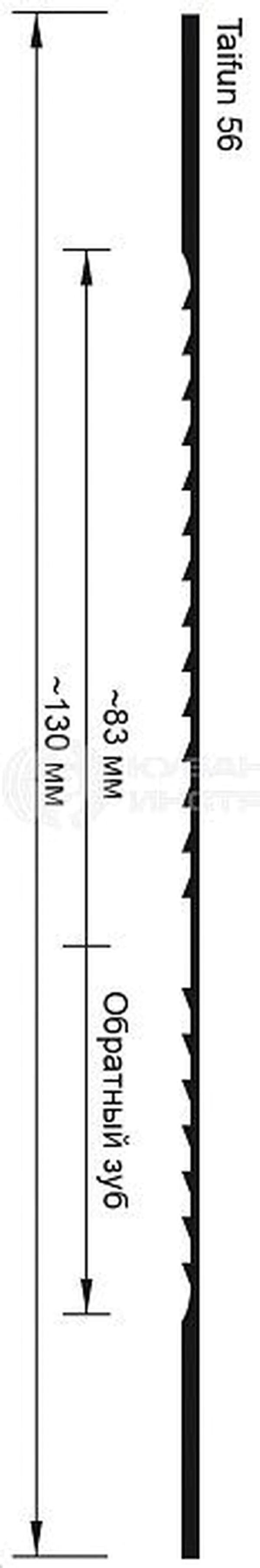 Пилки лобзиковые по дереву Jet Taifun 56 N2/0 0.62x0.29x130мм 30TPI (12шт) JH562086