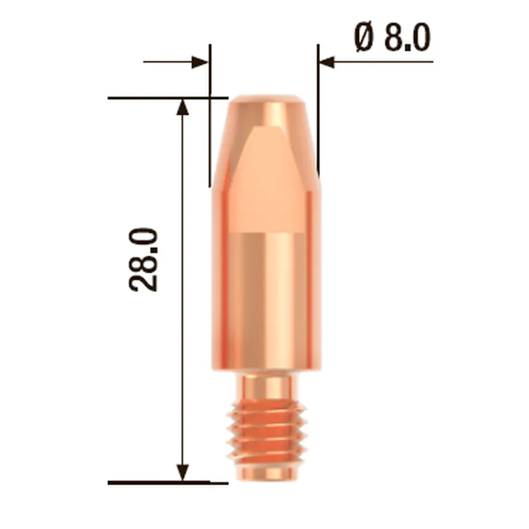 Контактный наконечник Fubag M6*28мм ECU D=0,8мм FB.CTM6.28-08