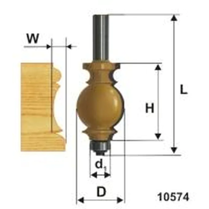 Фреза кромочная фигурная Энкор 25,4*35мм хв.12мм 10574