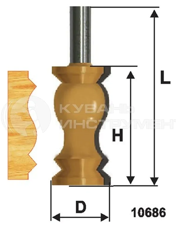 Фреза кромочная фигурная Энкор 32*57мм хв.12мм 10686