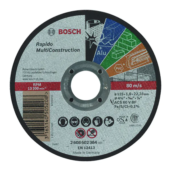 Круг отрезной Bosch Multiconstruct 115*1,0*22,2мм (NED) 2608602384