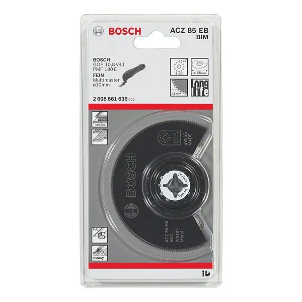 Насадка для мультитула Bosch Wood/Metal 85мм 2608661636