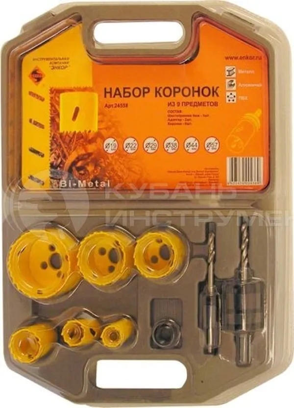 Набор коронок Bi-Metal Энкор (19,22,29,38,44,57мм) 24558