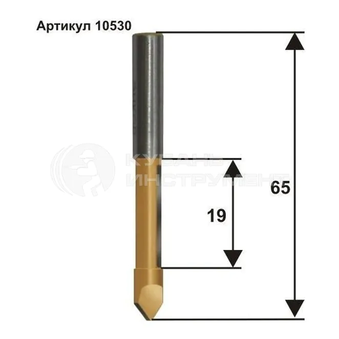 Фреза кромочная прямая Энкор 6*19мм хв.8мм 10530