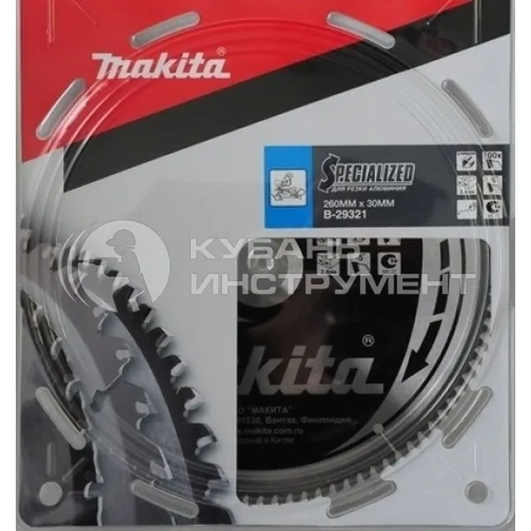 Диск пильный по алюминию Makita 260*30*100T B-29321