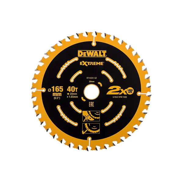 Диск пильный по дереву DeWalt 165/20 1.65 40 WZ +18° DT10301-QZ