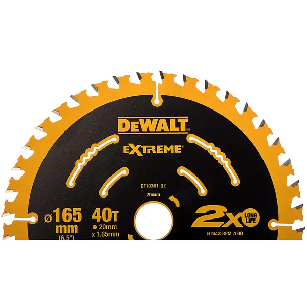 Диск пильный по дереву DeWalt 165/20 1.65 40 WZ +18° DT10301-QZ