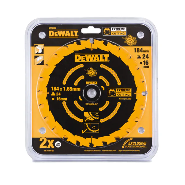 Диск пильный по дереву DeWalt 184/16 1.65 24 WZ +18° DT10302-QZ