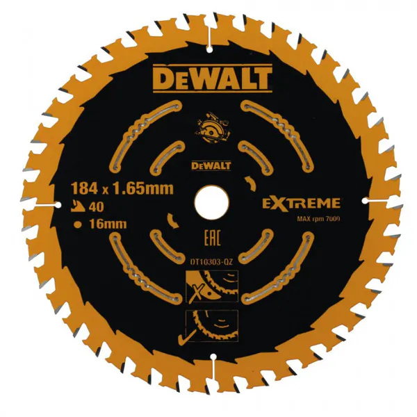 Диск пильный по дереву DeWalt 184/16 1.65 40 WZ +18° DT10303-QZ